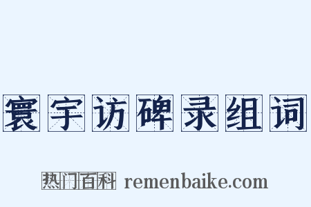 寰宇访碑录组词是什么意思的图片